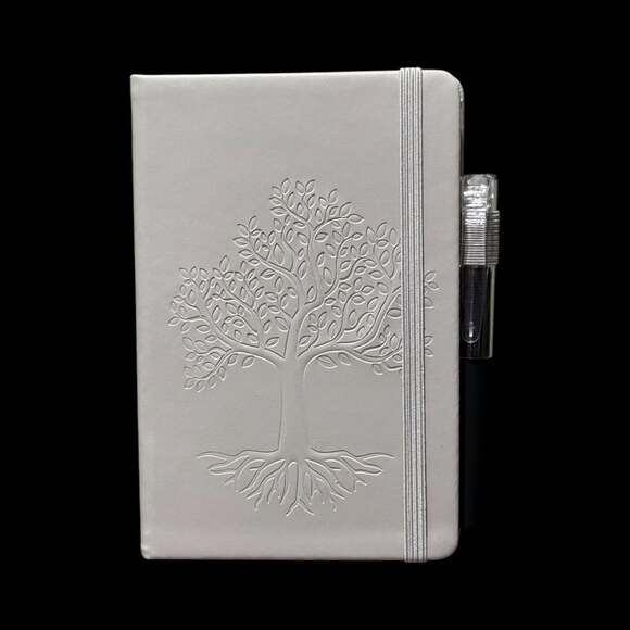Unknown Other - Light Gray Tree of Life Embossed Small Hardcover Lined Journal with Pen